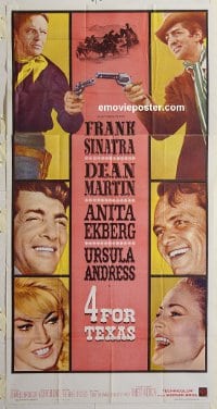 3215 4 FOR TEXAS three-sheet movie poster '64 Frank Sinatra, Dean Martin