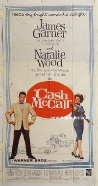 3220 CASH McCALL three-sheet movie poster '60 James Garner, Natalie Wood