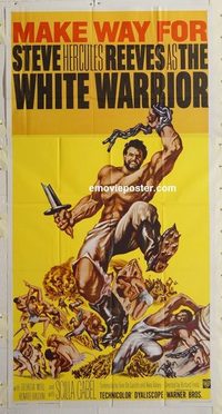3270 WHITE WARRIOR three-sheet movie poster '61 Steve Hercules Reeves!