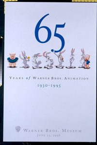 4706 film: 65 YEARS OF ANIMATION one-sheet movie poster '88 Bugs!