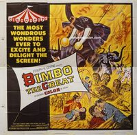 3201 BIMBO THE GREAT six-sheet movie poster '61 circus big top elephant!