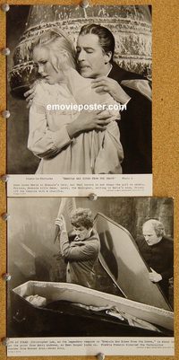 6198 DRACULA HAS RISEN FROM THE GRAVE 2 vintage 8x10 stills '69 Lee