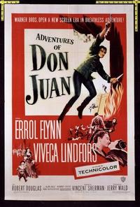 1708 ADVENTURES OF DON JUAN one-sheet movie poster '49 Errol Flynn, Lindfors