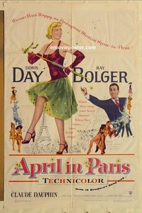 1713 APRIL IN PARIS one-sheet movie poster '53 Doris Day, Ray Bolger