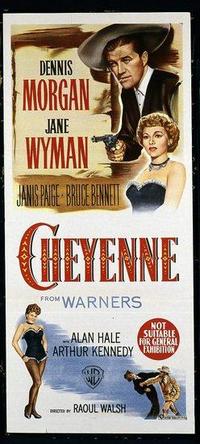 3002 CHEYENNE Australian daybill movie poster '47 Dennis Morgan, Wyman