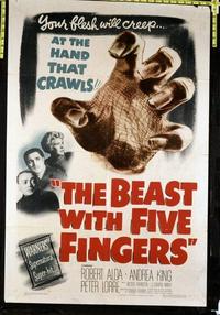 1722 BEAST WITH FIVE FINGERS one-sheet movie poster '47 Peter Lorre