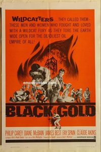1728 BLACK GOLD one-sheet movie poster '62 Philip Carey, Diana McBain