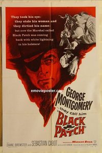 1729 BLACK PATCH one-sheet movie poster '57 one-eyed George Montgomery!