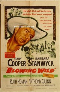 1730 BLOWING WILD one-sheet movie poster '53 Gary Cooper, Stanwyck