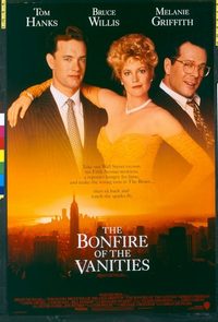 4744 BONFIRE OF THE VANITIES one-sheet movie poster '90 Hanks, Willis