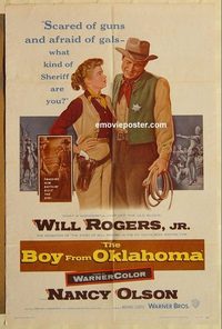 1734 BOY FROM OKLAHOMA one-sheet movie poster '54 Will Rogers Jr, Olsen