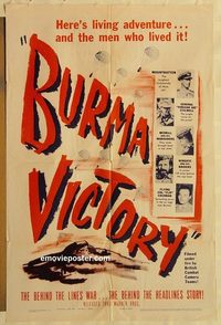 1741 BURMA VICTORY one-sheet movie poster '45 behind the lines of WWII!