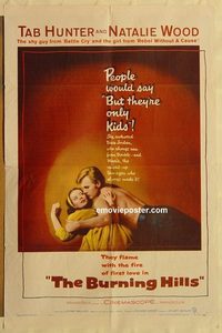 1742 BURNING HILLS one-sheet movie poster '56 Natalie Wood, Tab Hunter