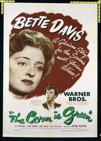 1755 CORN IS GREEN one-sheet movie poster '45 Bette Davis, Irving Rapper