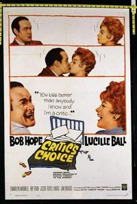 1763 CRITIC'S CHOICE one-sheet movie poster '63 Bob Hope, Lucille Ball