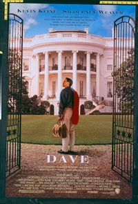 4771 DAVE DS one-sheet movie poster '93 Kevin Kline, Sigourney Weaver