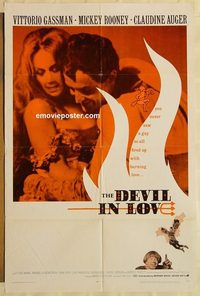 1774 DEVIL IN LOVE one-sheet movie poster '68 Vittorio Gassman, Rooney