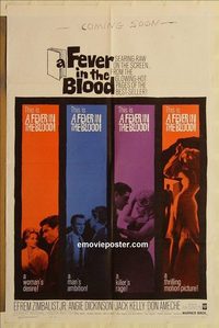 1787 FEVER IN THE BLOOD one-sheet movie poster '61 Angie Dickinson