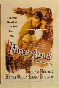 1793 FORCE OF ARMS one-sheet movie poster '51 William Holden, Nancy Olson