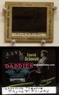 2603 DADDIES movie glass slide '24 Mae Marsh, Harry Myers
