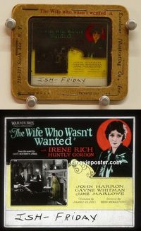 2625 WIFE WHO WASN'T WANTED movie glass slide '25 Irene Rich