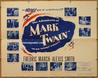 3424 ADVENTURES OF MARK TWAIN half-sheet movie poster '44 March, Smith