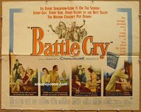 3426 BATTLE CRY half-sheet movie poster '55 Van Heflin, Tab Hunter