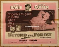 3428 BEYOND THE FOREST half-sheet movie poster '49 bad Bette Davis!