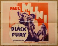 3430 BLACK FURY half-sheet movie poster R56 Paul Muni, Karen Morley