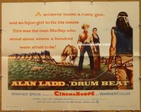 3439 DRUM BEAT half-sheet movie poster '54 Alan Ladd, Audrey Dalton