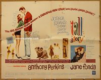 3480 TALL STORY half-sheet movie poster '60 Perkins, Fonda, basketball!