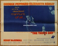3483 THIRD DAY half-sheet movie poster '65 George Peppard, Liz Ashley