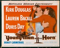 3489 YOUNG MAN WITH A HORN half-sheet movie poster '50 Kirk Douglas, Bacall