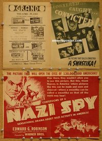 2543 CONFESSIONS OF A NAZI SPY movie herald '39 Ed G. Robinson