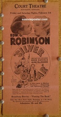 2585 SILVER DOLLAR movie herald '32 Edward G. Robinson