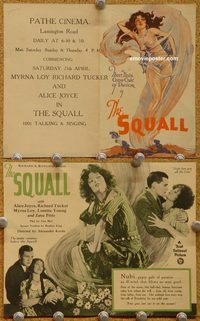 2588 SQUALL movie herald '29 Young, super sexy Myrna Loy!
