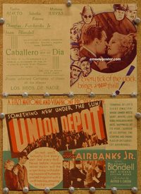 2593 UNION DEPOT movie herald '32 Douglas Fairbanks, Blondell