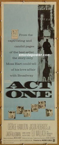 3301 ACT ONE insert movie poster '64 George Hamilton, Jason Robards