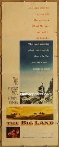 3307 BIG LAND insert movie poster '57 Alan Ladd, Virigina Mayo
