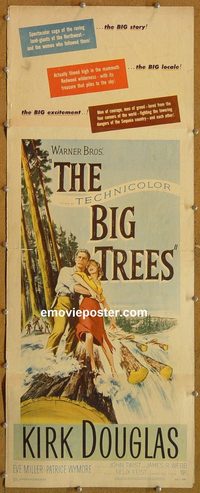 3308 BIG TREES insert movie poster '52 Kirk Douglas, Eve Miller