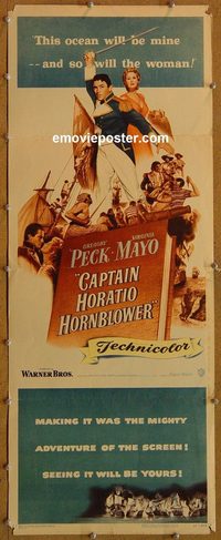3314 CAPTAIN HORATIO HORNBLOWER insert movie poster '51 Gregory Peck