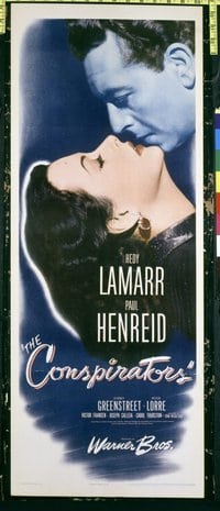 3316 CONSPIRATORS insert movie poster '44 Hedy Lamarr, Paul Henreid