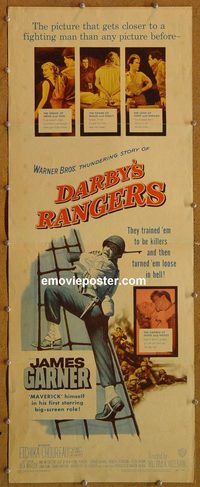 3318 DARBY'S RANGERS insert movie poster '58 James Garner, Jack Warden