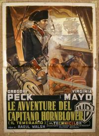 3022 CAPTAIN HORATIO HORNBLOWER Italian two-panel movie poster '51 Greg Peck