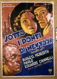 3026 WINTERSET Italian two-panel movie poster '36 Burgess Meredith, Margo