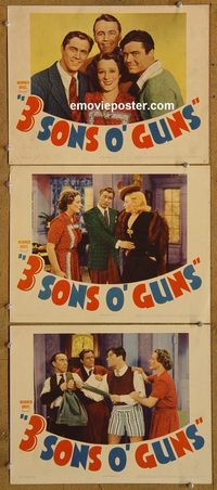 4301 3 SONS O' GUNS 3 lobby cards '41 Wayne Morris, war comedy!