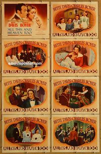 3606 ALL THIS & HEAVEN TOO 8 lobby cards '40 Bette Davis