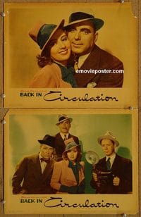 4406 BACK IN CIRCULATION 2 lobby cards '37 Joan Blondell, O'Brien