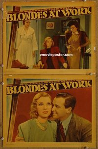4411 BLONDES AT WORK 2 lobby cards '38 Farrell as Torchy Blane!