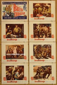 3644 BREAKTHROUGH 8 lobby cards '50 John Agar, World War II!